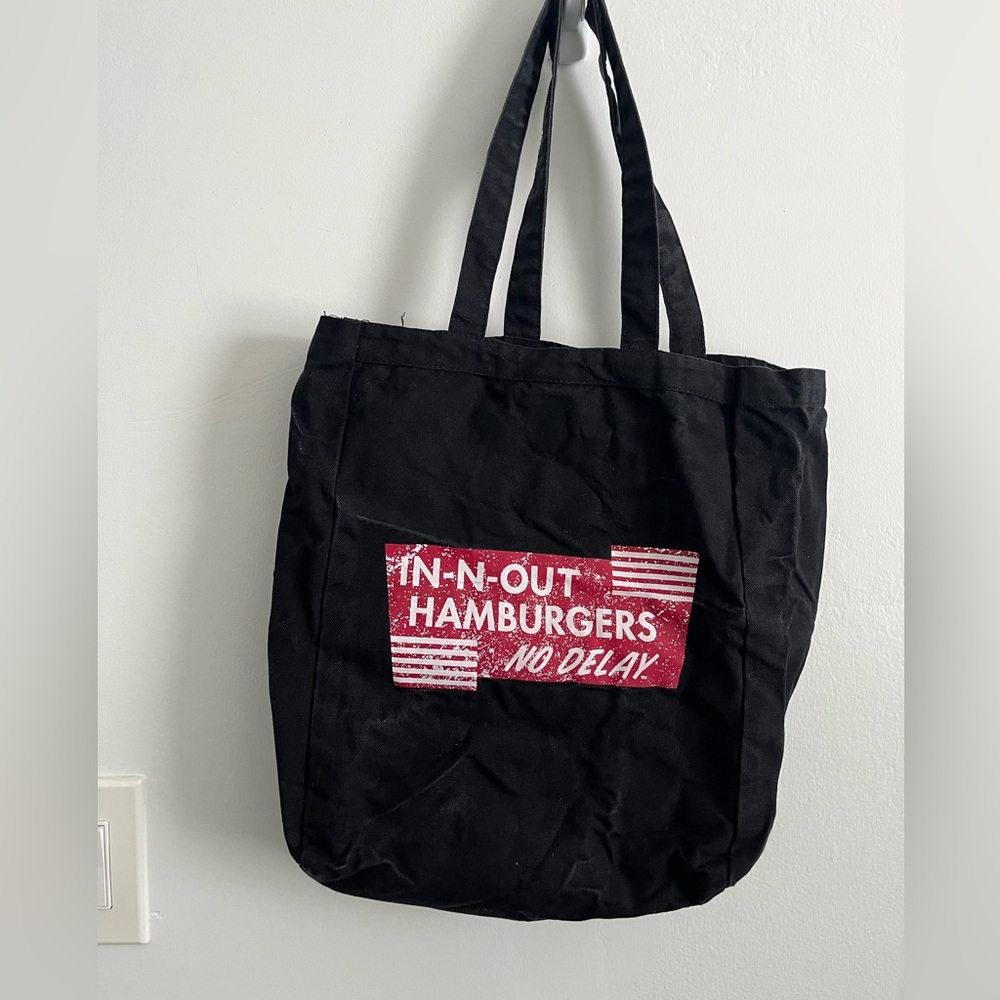 In n out burger black canvas tote